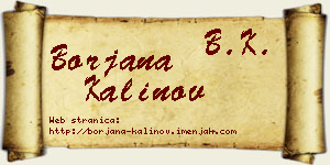Borjana Kalinov vizit kartica